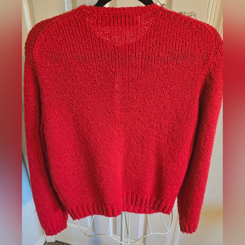 Red Cardigan Sweater - Picture 2 of 4